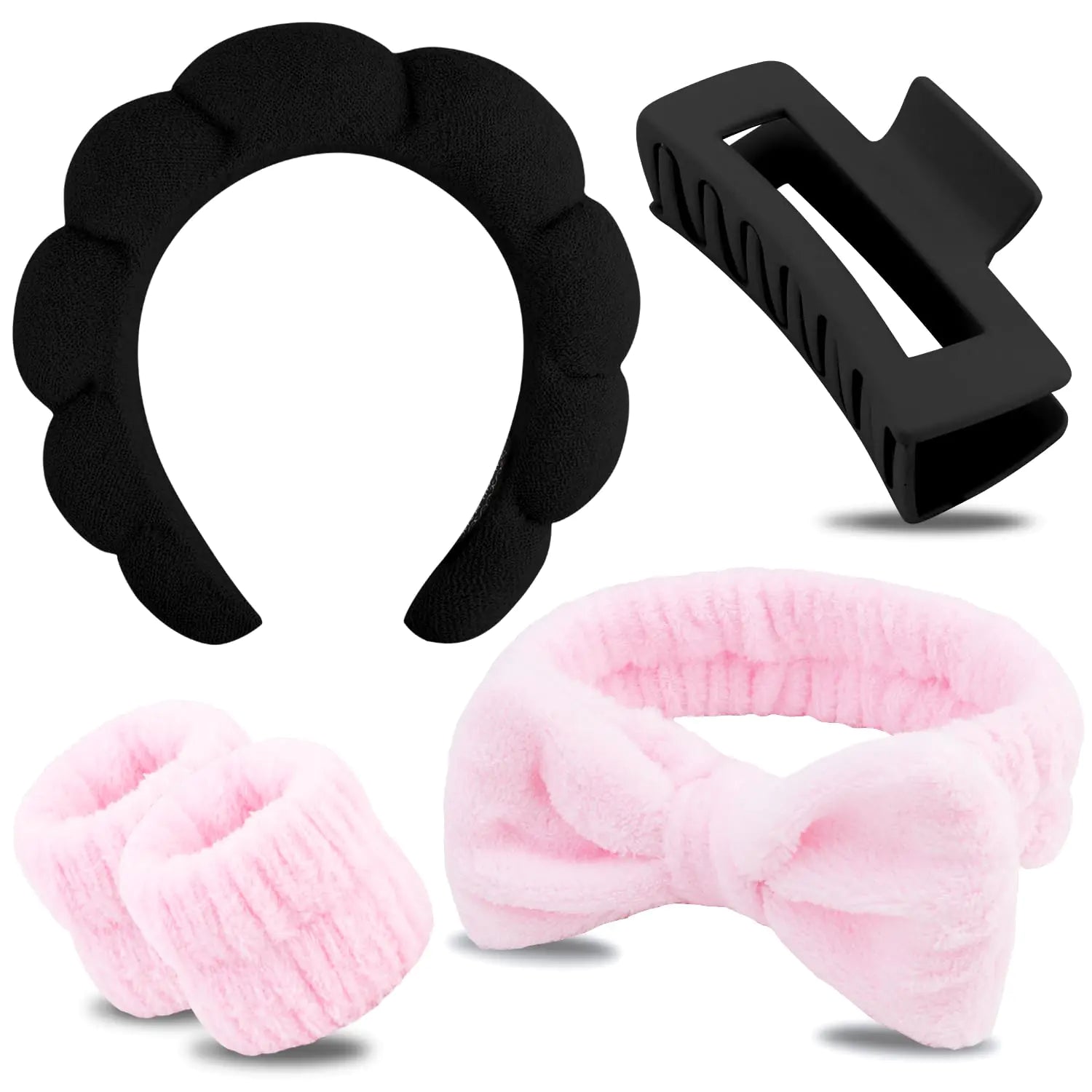 Spa Headband Skin Care Hair Accessories with Wrist Towels